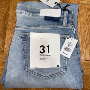 NWT RE/DONE High-rise distressed stovepipe jeans